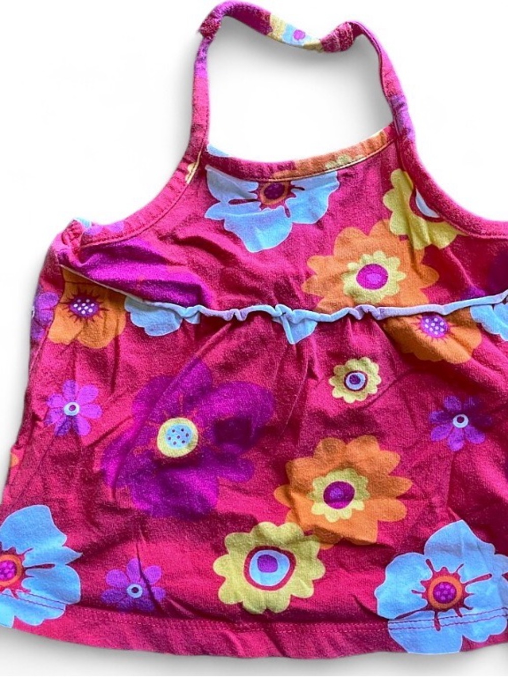 Koala Kids Baby Girl Pink Halter Top Orange Purple Flowers Size 6-9 Months